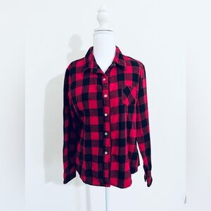 Montana West Red and Black Plaid Shirt/XL